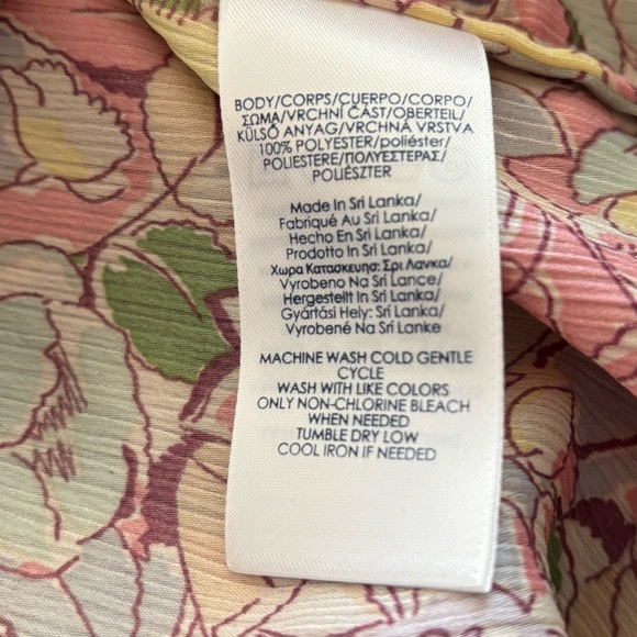 CHAPS Floral Poet Bohemian Blouse w/Ruffle Tiered Bell Sleeves, Size S. - Picture 5 of 6